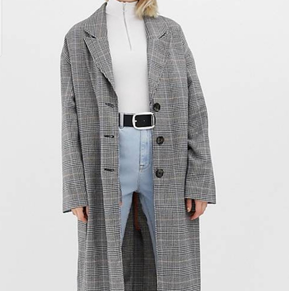 NEW ASOS Checkered Oversized Coat - Picture 2 of 3